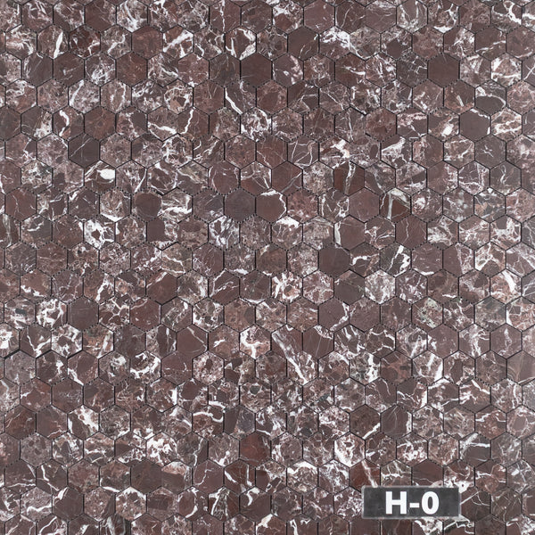 Rosso Levanto 2" Hexagon Mosaic Honed