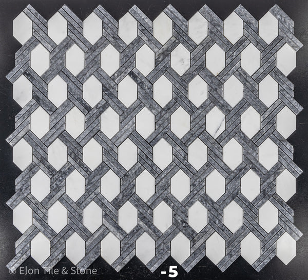 Pearl White Captiva with Pacific Gray Mosaic Polished