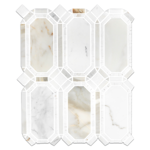 Calacatta Gem with White Thassos Mosaic Honed