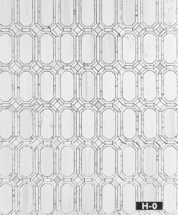 Dolomite Gem with Calacatta Mosaic Honed