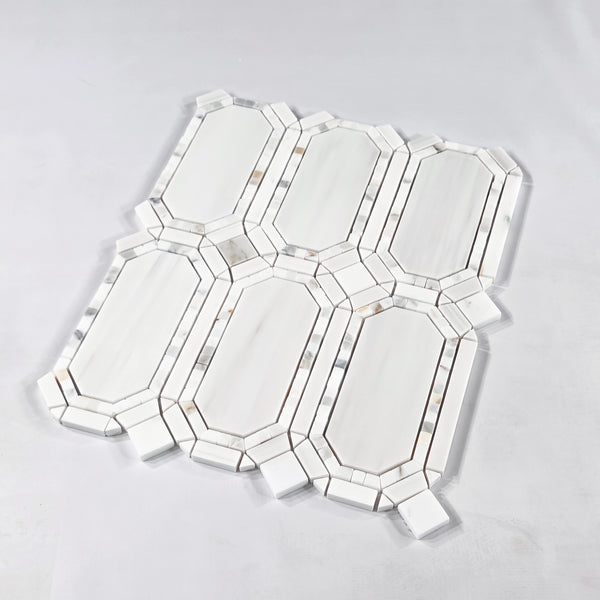 Dolomite Gem with Calacatta Mosaic Honed