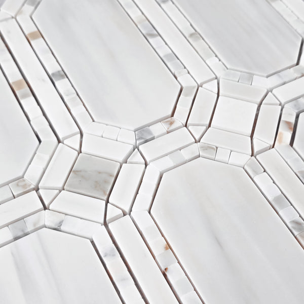 Dolomite Gem with Calacatta Mosaic Honed