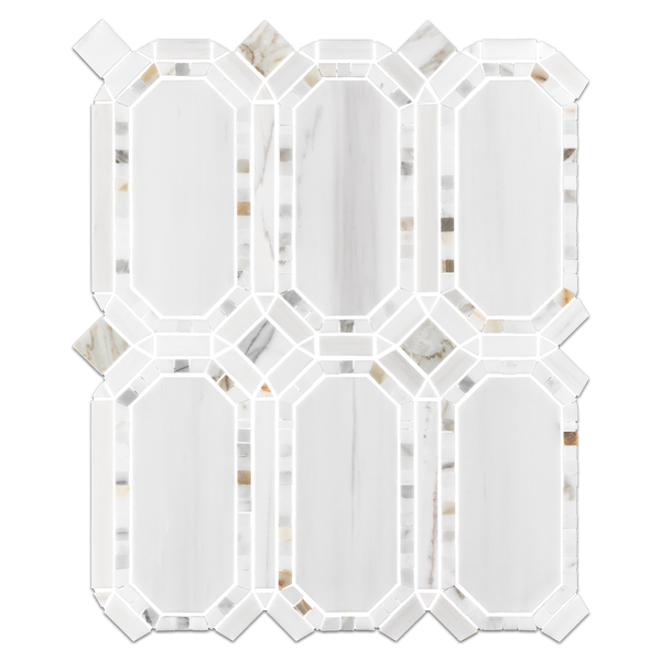 Dolomite Gem with Calacatta Mosaic Honed