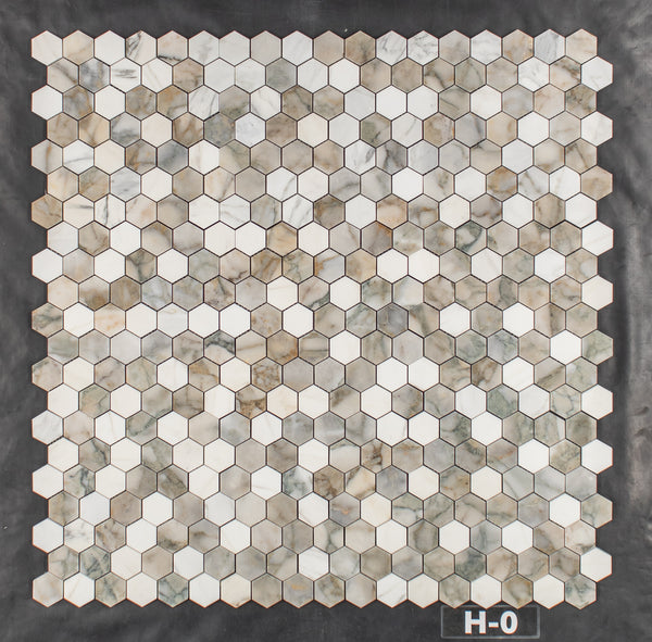 Calacatta Green 2" Hexagon Mosaic Honed