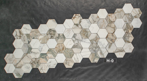 Calacatta Green 5" Hexagon Mosaic Honed