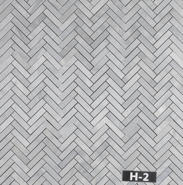 Blue Mist 1" x 4" Herringbone Mosaic Honed