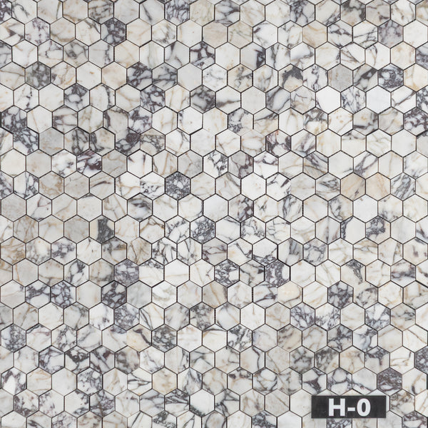 Bianco Violetta 2" Hexagon Mosaic Honed
