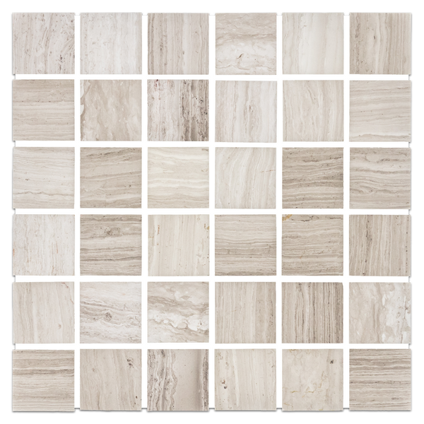 Beachwood 2" x 2" Square Vein Cut Mosaic Honed