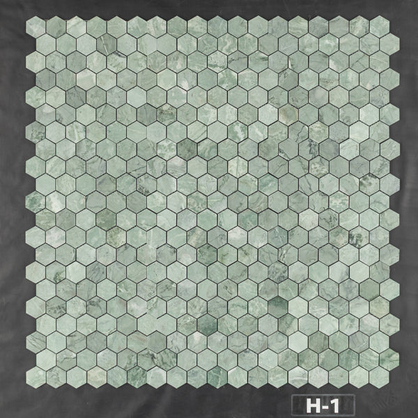 Emerald Green 2" Hexagon Mosaic Honed