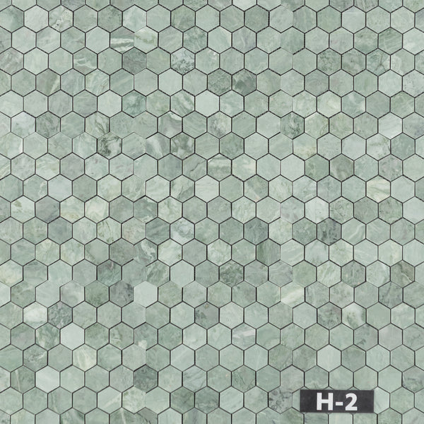 Emerald Green 2" Hexagon Mosaic Honed