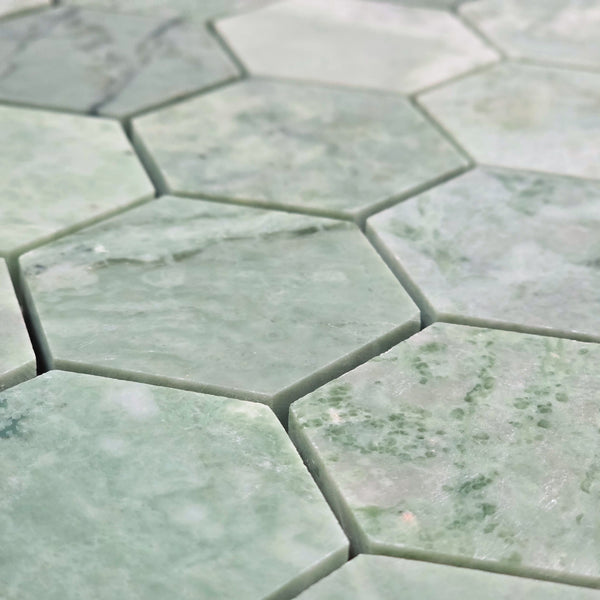 Emerald Green 2" Hexagon Mosaic Honed - Elon Tile & Stone