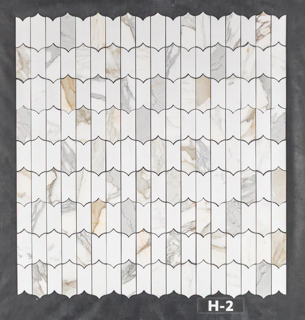 Calacatta Gold & White Thassos Regalia Mosaic Honed