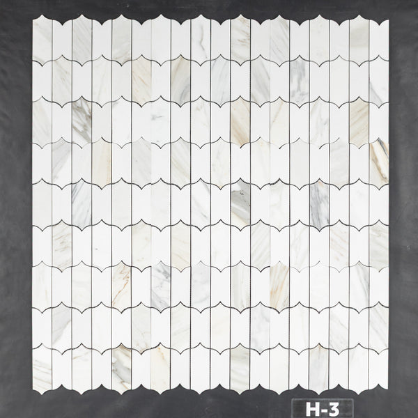 Calacatta Gold & White Thassos Regalia Mosaic Honed