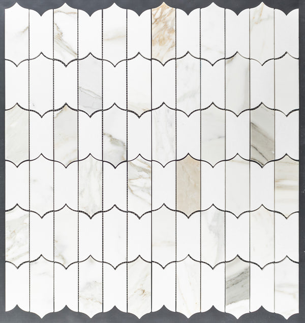 Calacatta Gold & White Thassos Regalia Mosaic Honed