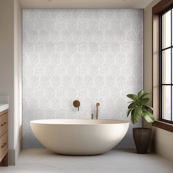 Bianco Oro & White Thassos Curvosa Mosaic Honed