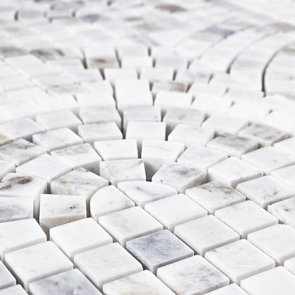 Bianco Oro & White Thassos Curvosa Mosaic Honed