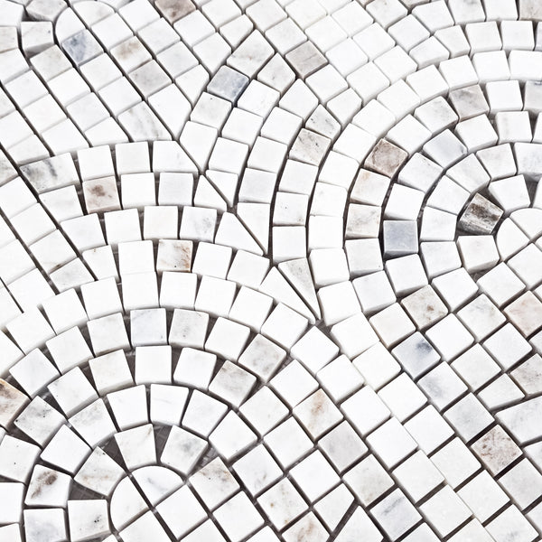 Bianco Oro & White Thassos Curvosa Mosaic Honed