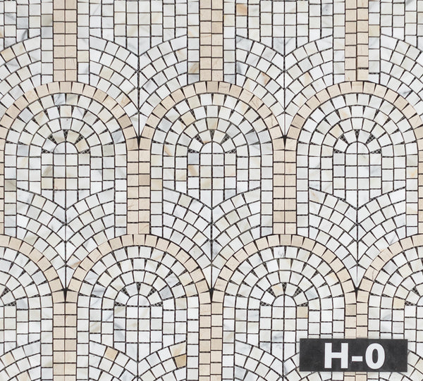 Calacatta Gold & Crema Marfil Curvosa Mosaic Honed