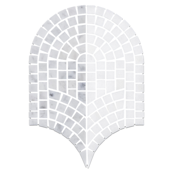 Bianco Carrara & White Thassos Dual Curvosa Mosaic Honed