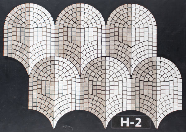 Dolomite & Beachwood Dual Curvosa Mosaic Honed