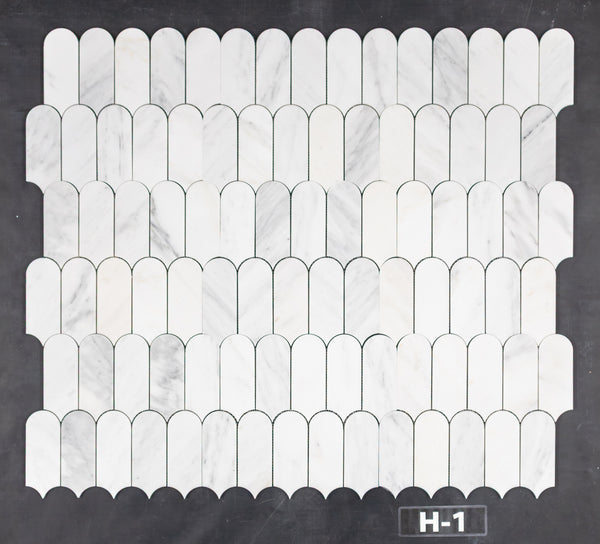 Pearl White Wave Mosaic Honed