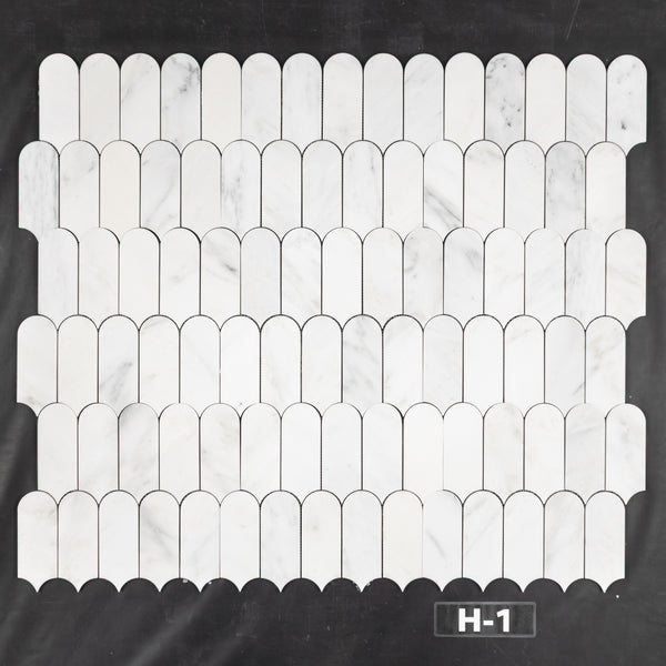 Pearl White Wave Mosaic Honed