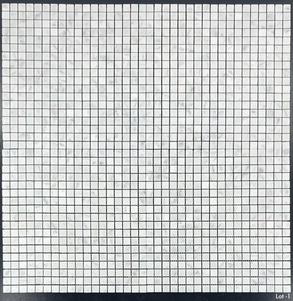 Bianco Carrara 5/8" x 5/8" Mosaico cuadrado pulido