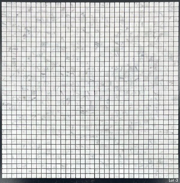 Bianco Carrara 5/8" x 5/8" Square Mosaic Honed