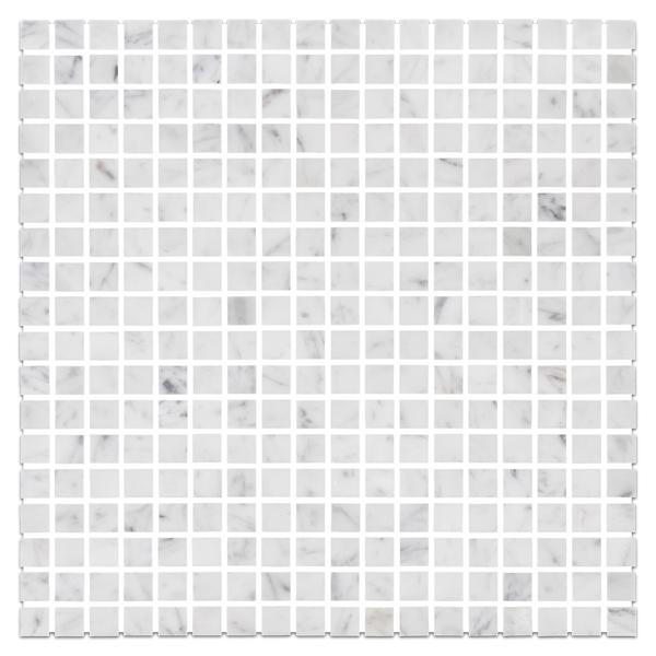 Bianco Carrara 5/8" x 5/8" Mosaico cuadrado pulido