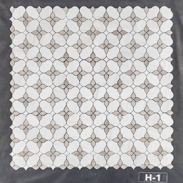 Dolomite Silhouette with Beachwood & White Thassos Mosaic Honed