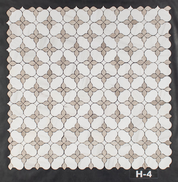 Dolomite Silhouette with Beachwood & White Thassos Mosaic Honed