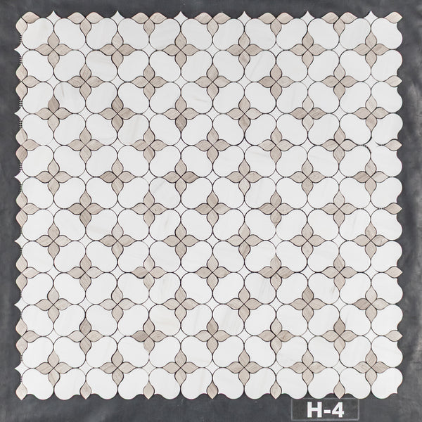Dolomite Silhouette with Beachwood & White Thassos Mosaic Honed