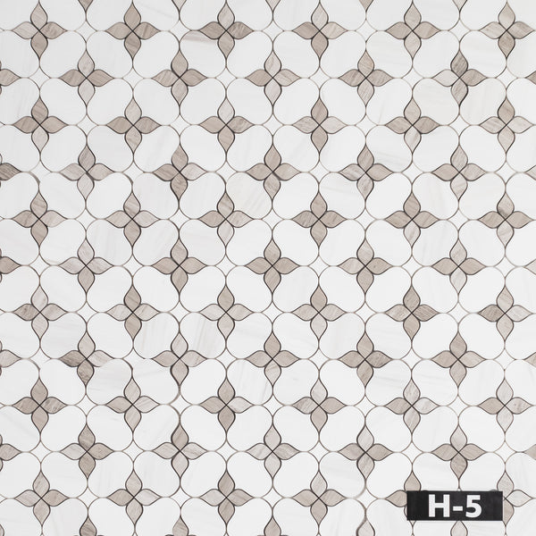 Dolomite Silhouette with Beachwood & White Thassos Mosaic Honed