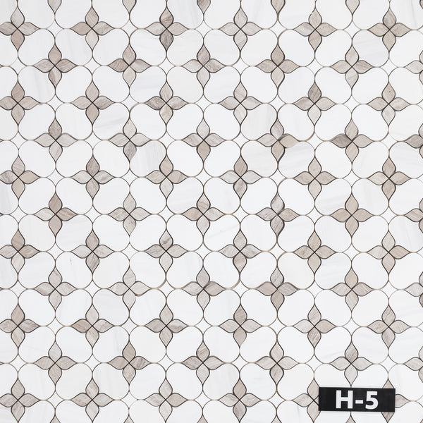 Dolomite Silhouette with Beachwood & White Thassos Mosaic Honed