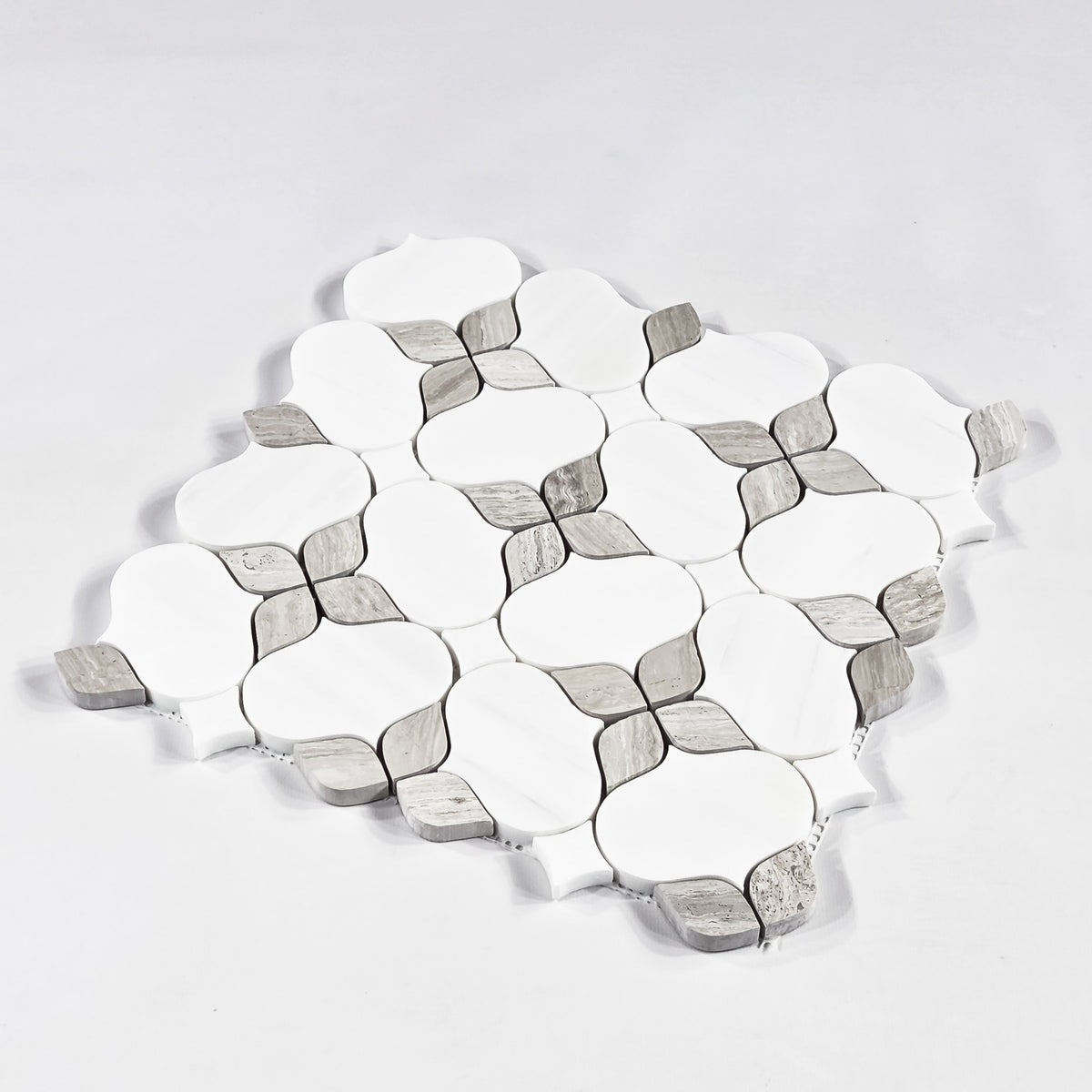 Dolomite Silhouette with Beachwood & White Thassos Mosaic Honed – Elon ...