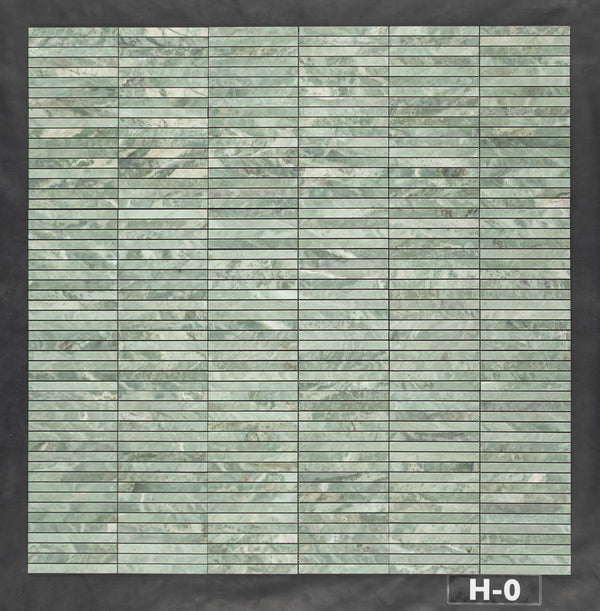 Emerald Green Stack Mosaic Honed