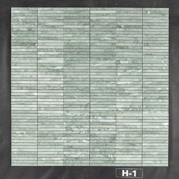 Emerald Green Stack Mosaic Honed