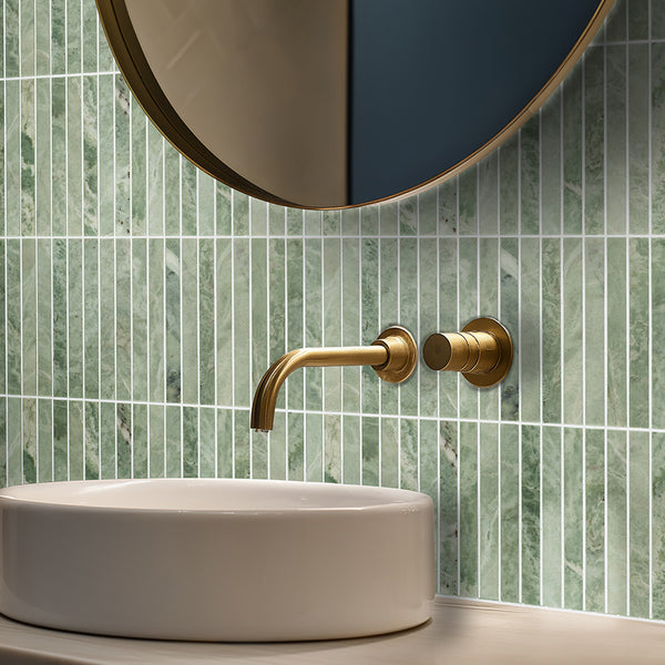 Emerald Green Stack Mosaic Honed