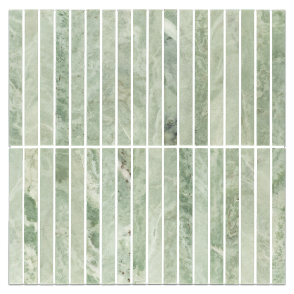 Emerald Green Stack Mosaic Honed