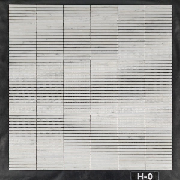Pearl White Stack Mosaic Honed