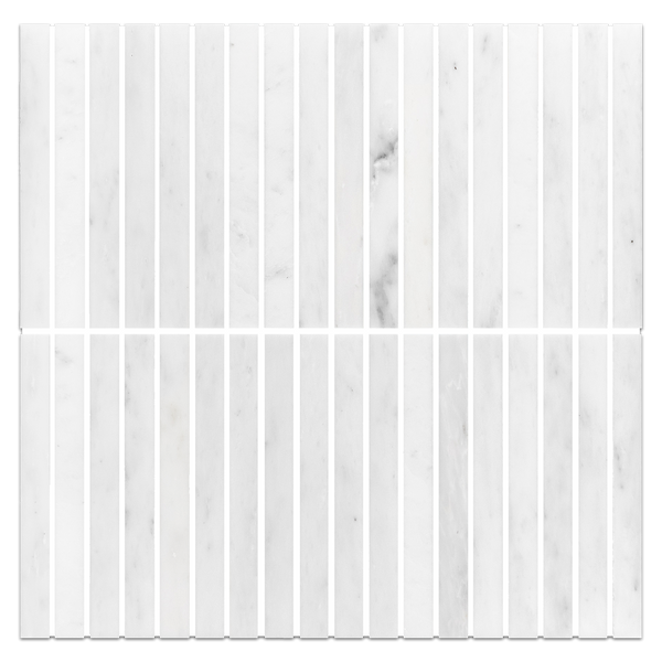 Pearl White Stack Mosaic Honed