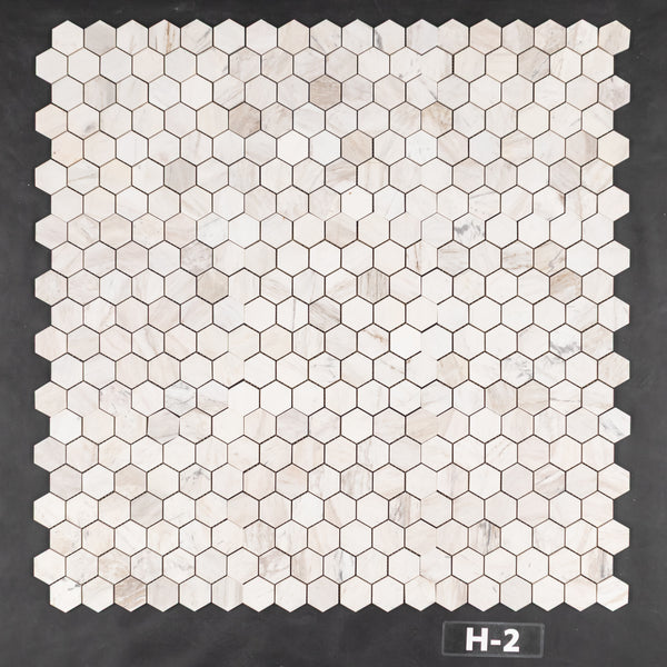Vena D'Oro 2" Hexagon Mosaic Honed