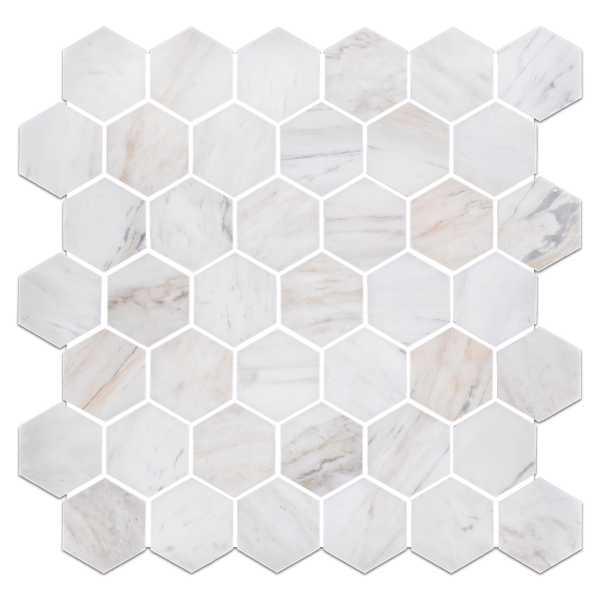 Vena D'Oro 2" Hexagon Mosaic Polished