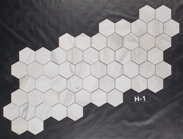 Vena D'Oro 5" Hexagon Mosaic Honed