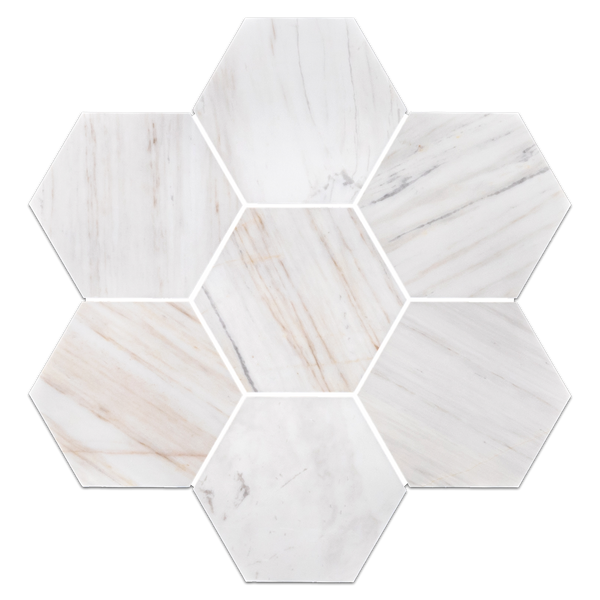 Vena D'Oro 5" Hexagon Mosaic Polished