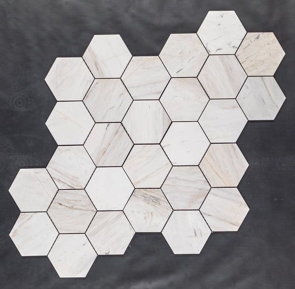 Vena D'Oro 5" Hexagon Mosaic Polished