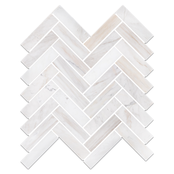 Vena D'Oro 1" x 4" Herringbone Mosaic Polished