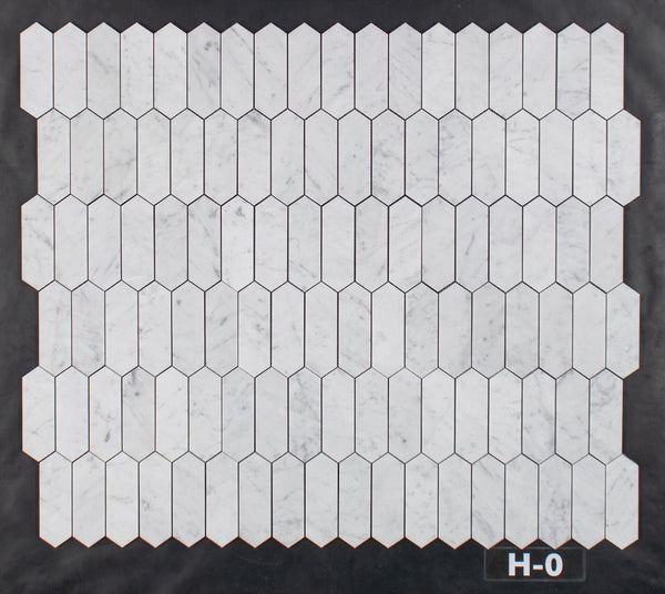 Bianco Carrara 2" x 6" Picket Mosaic Honed