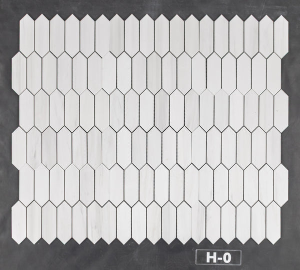 Dolomita mosaico de piquete de 2" x 6" pulido