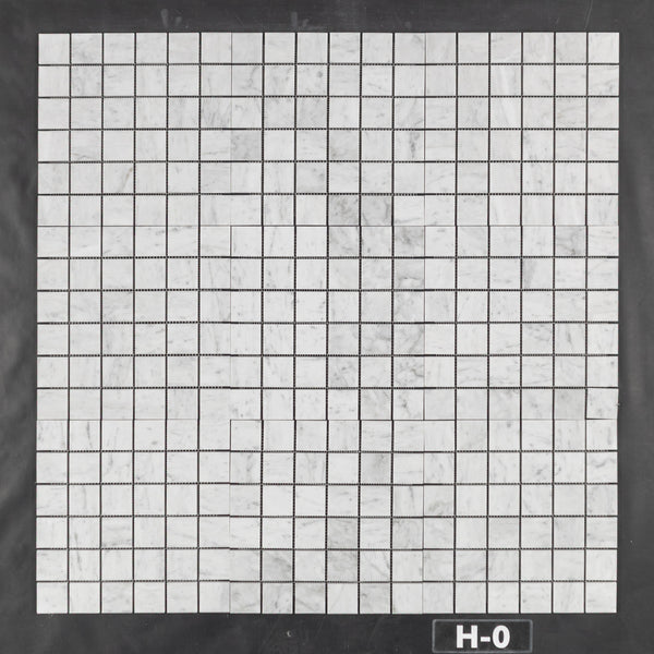 Bianco Carrara Mosaico cuadrado de 2" x 2" pulido